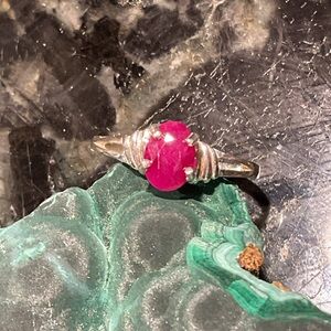 Rubillite Tourmaline.925 Silver Ring 6